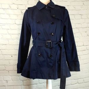 Banana Republic Navy Blue Trench Coat, Size 6